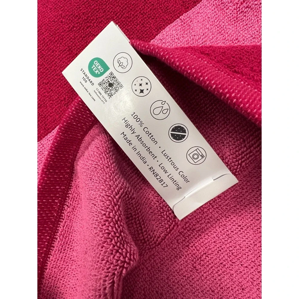Lacoste‎ Pink Bath Towel 4 Pack 100% Cotton 30